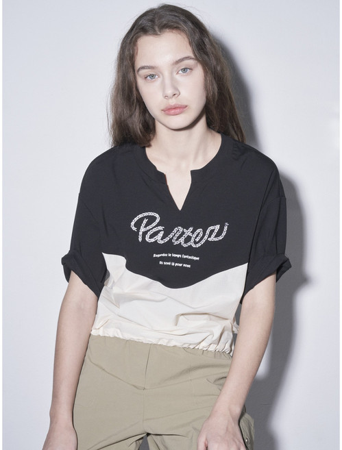 올리비아로렌 프린트 포인트 티셔츠 VVCAS5M6266