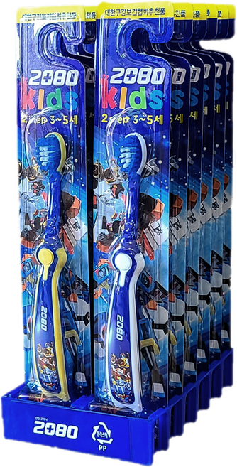 2080 키즈 또봇V 2스텝 영유아 칫솔, 랜덤 발송, 1개입, 12개
