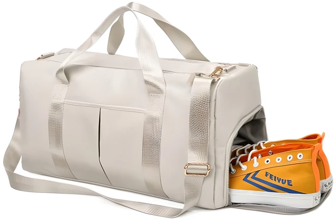 스포츠 더플백 신발보관 칸막이 헬스운동가방 숄더백 컬러5종, 아이보리, 1개 - 쿠팡