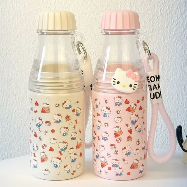 밀크카 헬로키티 써모스 플라스틱 컵 심플, 1개, 500ml, 핑크색