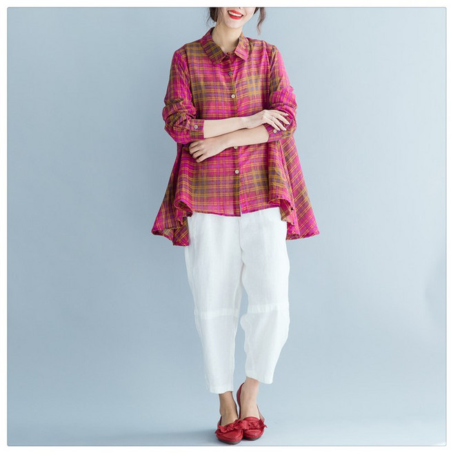 베리위시 스케치 체크 셔츠 여성셔츠