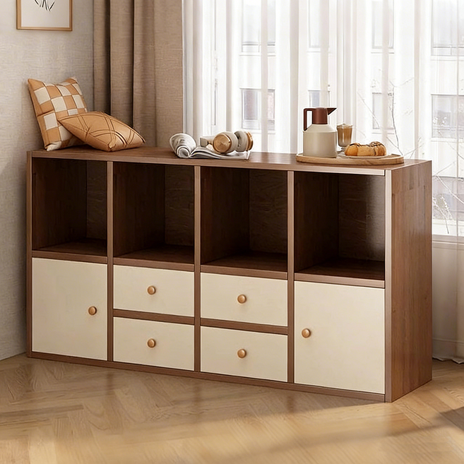 모던 수납 책장 낮은 거실 다용도 정리 선반, 3단, B01(서랍이 있는)