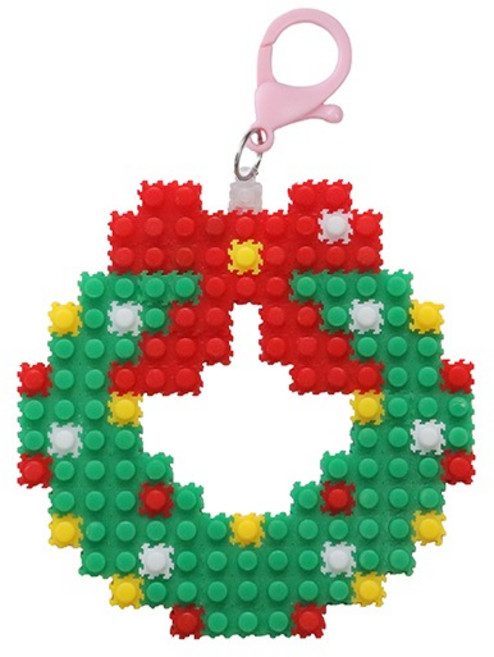 정인아트 디폼블럭(8mm) 크리스마스 가방고리 리스 만들기 1인세트, 1개