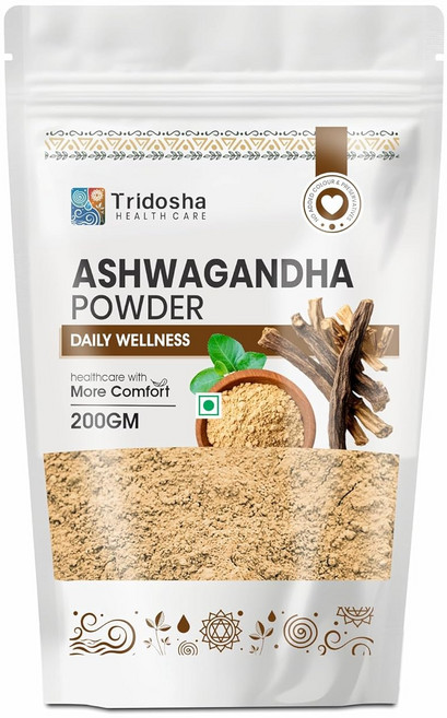 Tridosha Ashwagandha Root Powder | 200g | 100% Pure & Natural | Stress Relief Energy Boost Immunit, 1개