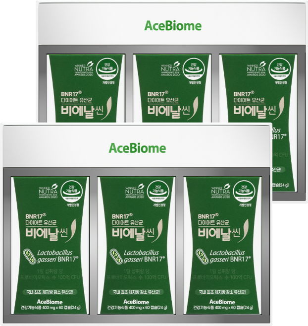 BNR17 다이어트유산균 비에날씬 선물세트, 60정, 6박스
