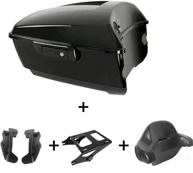 할리 로드 킹 스트리트 글라이드 울트라 일렉트라 CVO 모터사이클 방수 ABS 킹 투어 팩 탑 테일, 08 For 09-13 BK Set