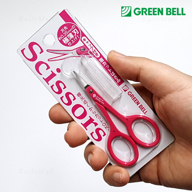 일본 그린벨 눈썹가위(안전캡) PSG-015 눈썹 코털정리, 1개
