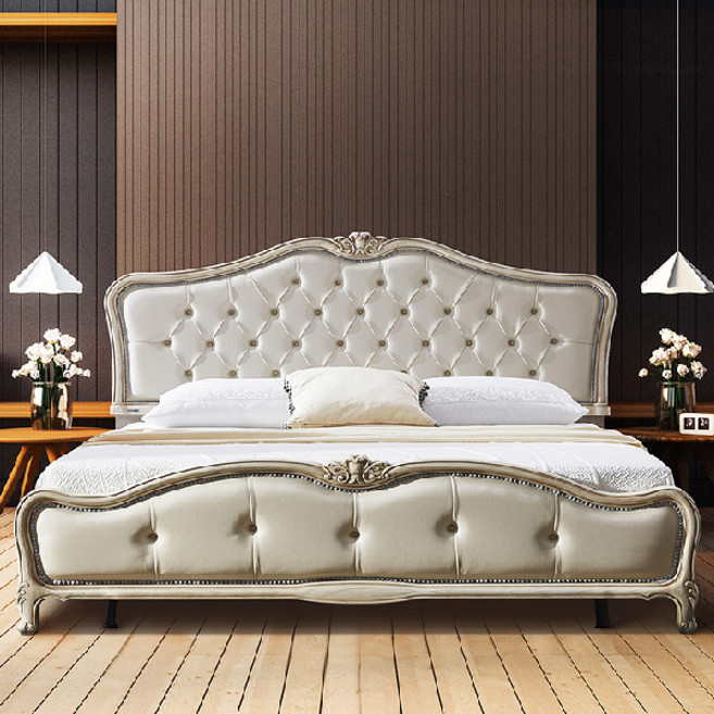 동서가구 레미아 빈티지 엔틱 퀸침대 프레임 Q DF908150, 내추럴