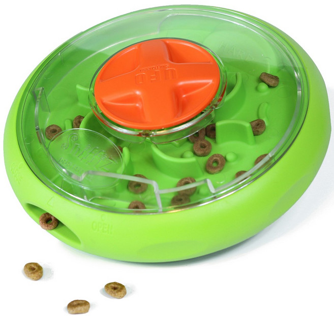 포우퀘스트 방탄UFO 빙글빙글 노즈워크 강아지 간식 장난감, 1세트, 혼합색상