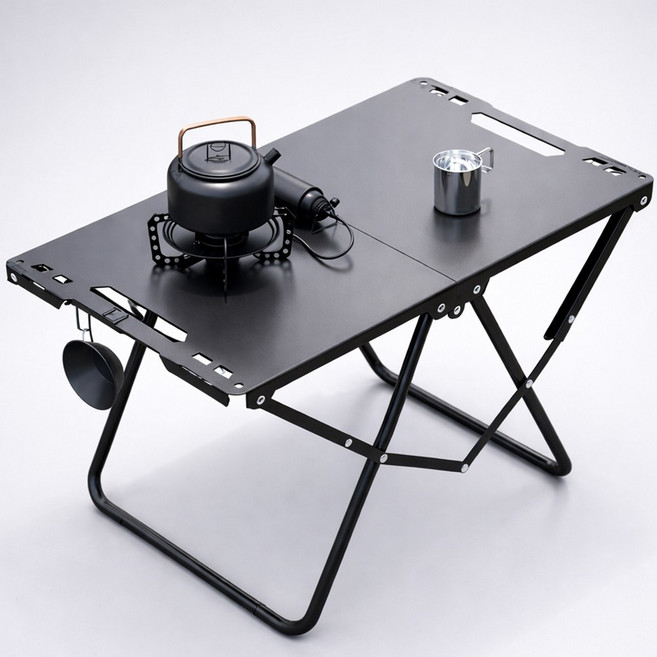 캠프텐버 IGT 휴대용 접이식 캠핑테이블, 카본 블랙