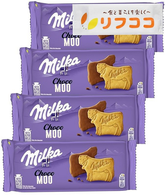 milka 밀캠 초코칩 비스킷 200g×4개 세트 초코무 폴란드산 오리지널 물수건 포함, 1개, 1g