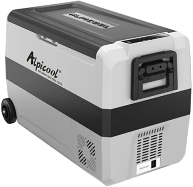 알피쿨 T 시리즈 차량용 냉장고 가정용 어댑터 포함, 블랙 + 그레이, 50L