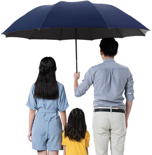 깔끔더하기 골프우산 3단 수동 접이식 파라솔 우양산, 네이비, 1개