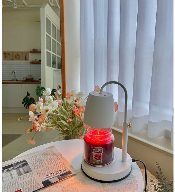 (국내산 빛조절) 별과달 높이조절 캔들워머 단품, 화이트