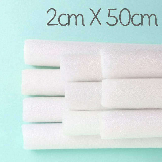 뮤즈 백업 스티로폼막대 2cmx50cm 10컬러 / 빽업 가래떡스펀지 스펀지막대, 1세트, 흰색10개