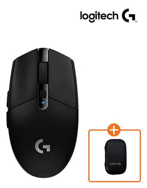 로지텍코리아 (정품) G304 LIGHTSPEED 무선 게이밍 마우스+마우스파우치, 블랙, G304 +블랙 파우치