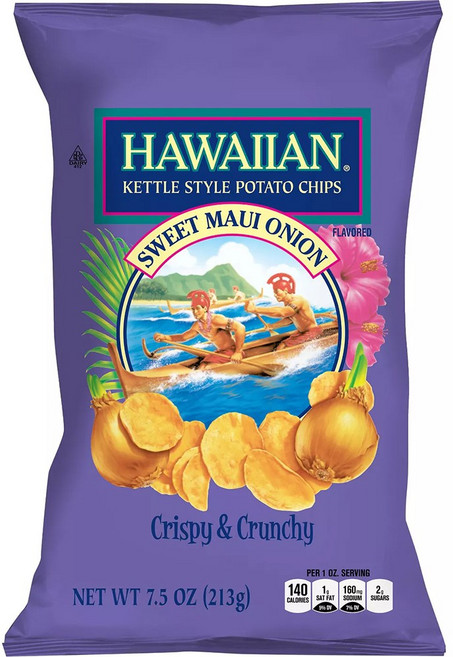 [미국직배송]하와이안 케틀 감자칩 Hawaiian Kettle Chip, 하와이안 마우이 스위트 어니언 213g, 213g, 1개