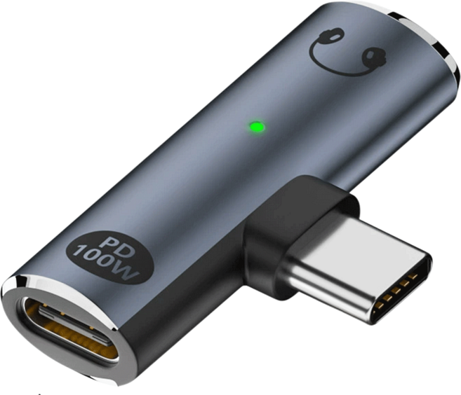 코넥트 100W C타입 DAC 충전 어댑터 3.5mm 동시지원, 1개, 블루그레이