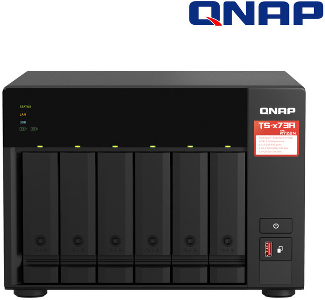 QNAP TS-673A-8G 6베이 쿼드코어 NAS 스토리지 -하드미포함-, 1개
