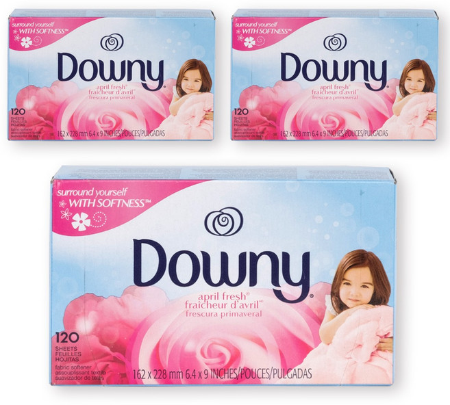 다우니 건조기 드라이 시트 에이프릴 프레쉬 본품 120매, 3개
