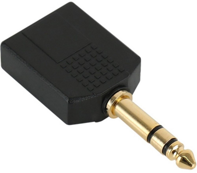 TRS 55잭 듀얼 Y자 스테레오 6.3 5.5 오디오 분배 젠더 음성 커넥터, 1개