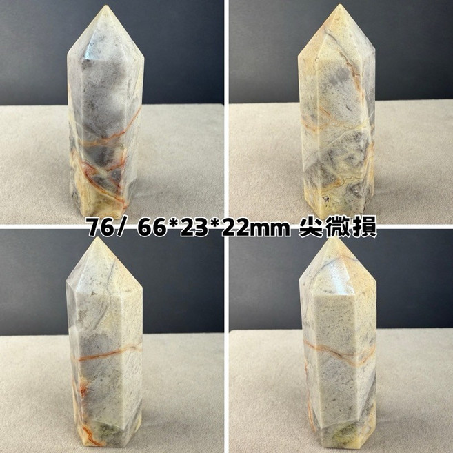 晶星 天然瘋狂瑪瑙水晶能量柱, 1個, 76/ 66*23*22mm 尖微損