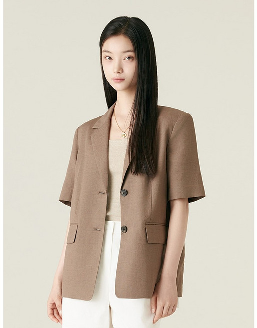 로엠 린넨 반팔 자켓 RMJKF37RT1