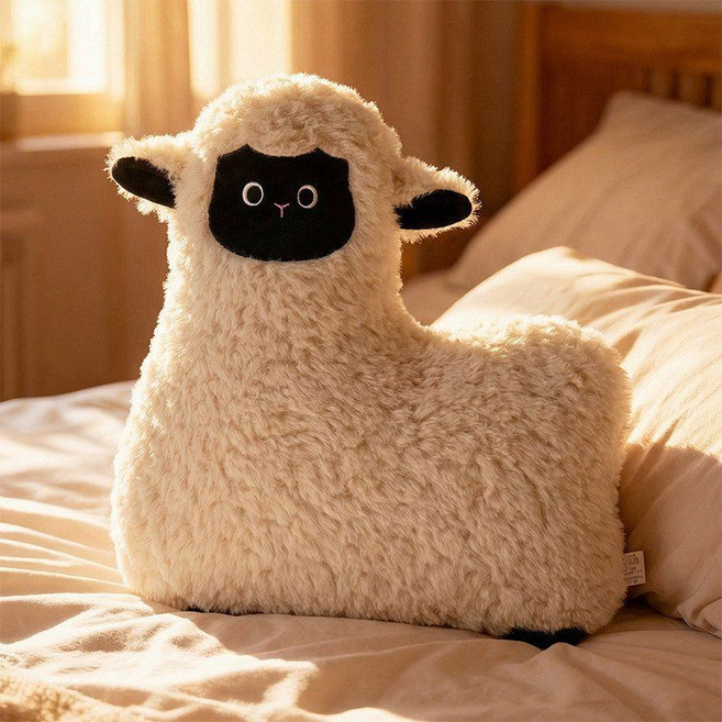 귀여운 양 인형 안고자는 베개 바디필로우 애착인형 동물 등쿠션, 옵션 보기, 스탠딩 인형 (45x40cm)