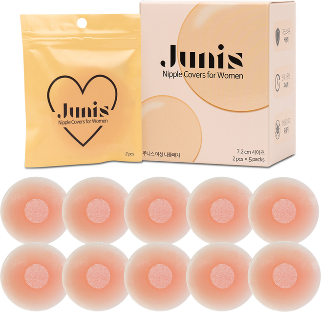 주니스 여성 실리콘 니플패치 원형, 10개