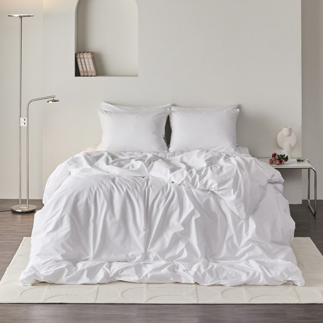 바운티풀 80수 초광폭 순면 엘리트코튼 호텔 침구세트 SS Q K, 2_이불베개커버세트 퓨어화이트Q