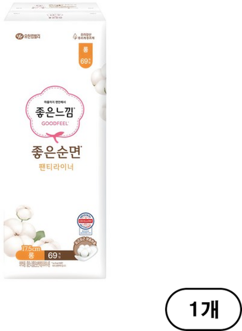 좋은느낌 좋은순면 일반 팬티라이너, 롱, 69개입, 1개