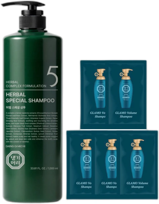 댕기머리 허벌 스페셜 탈모샴푸 +샴푸 / 두피 각질 진정 모공 블랙 한방, 1개, 1L - 쿠팡