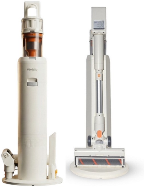 Vividly 자동먼지비움 자동충전 스마트 원통형 타워 스테이션 무선 진공청소기, 아이보리, 자동먼지비움 청소기