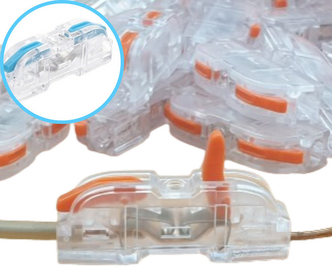 HB153 전선커넥터 직결형 모든전선용 투명 블루, 50개