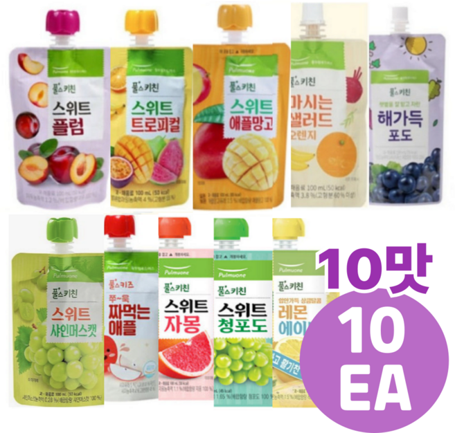 풀무원 풀스키친 과채음료 10가지맛 10EA 100ml 어린이음료, 10개