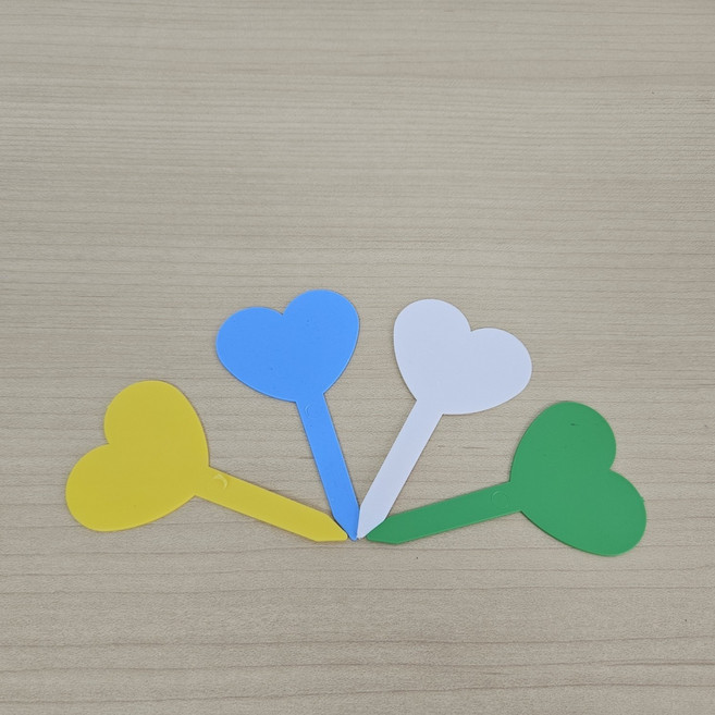 하트 화분이름표 꽂는 다육이이름표 미니 팻말, 화이트