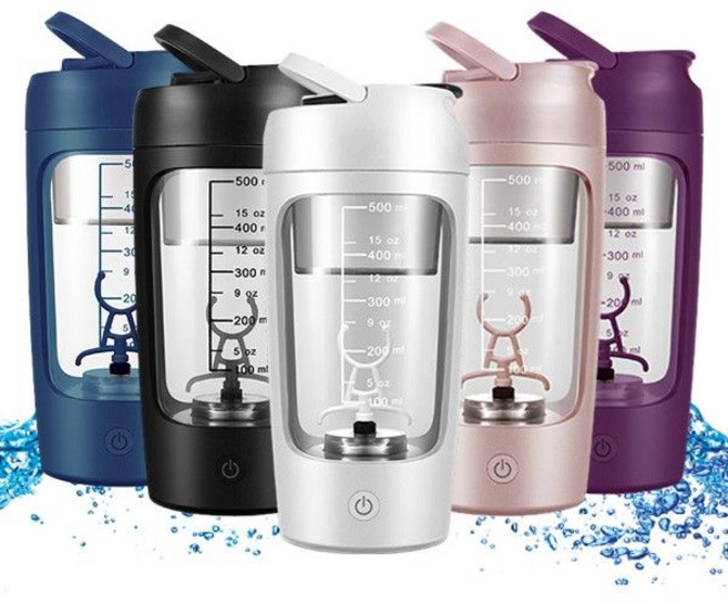 USB 충전 전동 셰이커 텀블러 650ml 자동 믹서컵 단백질 쉐이크 헬스보틀 다이어트 쉐이커 휴대용 무선 믹서기, 블랙