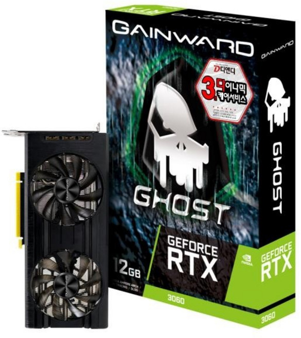 GAINWARD 지포스 RTX 3060 고스트 V1 D6 12GB LHR, GW-RTX3060