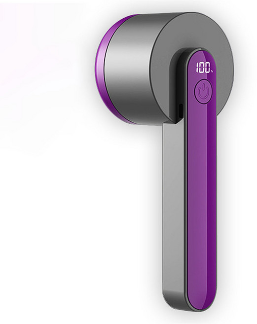 보풀제거기 휴대용 디스플레이 충전식 무선 프리미엄 보풀제거기 6중날, 자주색