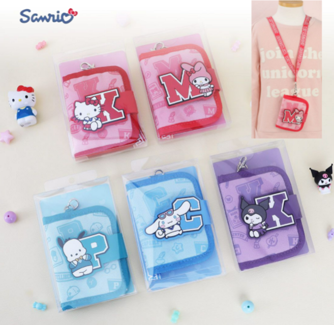 산리오 캐릭터 이니셜 목걸이 탈부착 2단 지갑