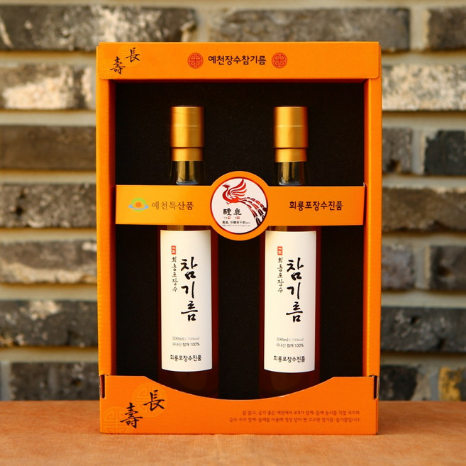 [회룡포장수진품] 저온압착 참기름선물세트(참기름300ml+참기름300ml), 2개, 300ml