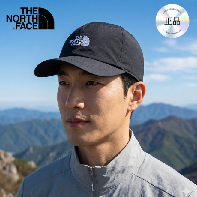 (국내정품) 노스페이스 티엔에프 라이트 볼캡 블랙 등산용 검정 런닝 경량 모자 NE3CR50A mk