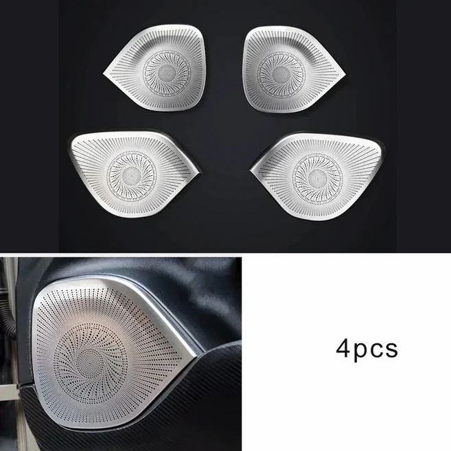 호환 어쿠스틱 스피커 장식 스테인레스 스틸 자동차 부품 도어 경적 볼보 XC90 2015, 02 xc90 2015-2024 4pcs