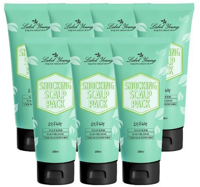 7개세트 쇼킹두피팩 200ml / 두피각질+냄새+결점 토탈케어 두피 홈스케일링 제품, 7개
