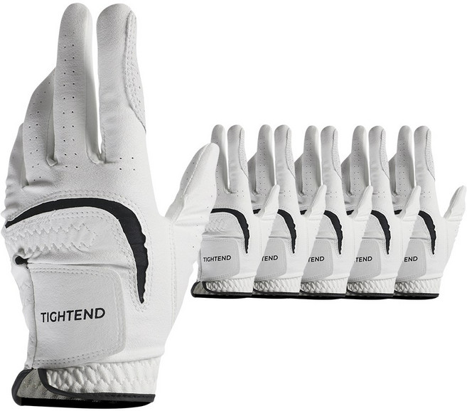 타이트엔드 0402 극세사 골프장갑 (왼손), 6개, 화이트