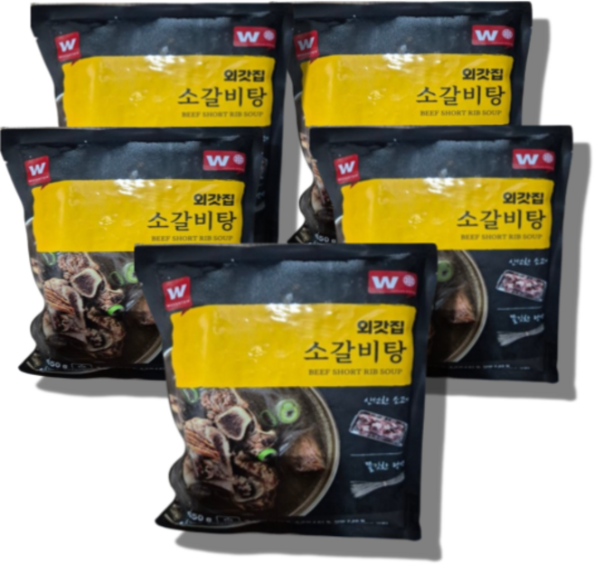 외갓집 뼈없는 순살 진심 갈비탕, 5개, 450g