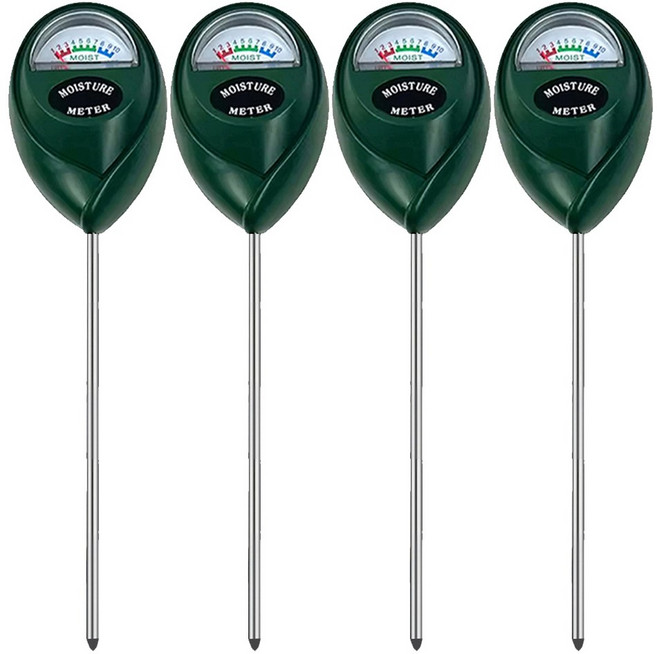 트리오즈 토양 수분 측정기 화분 식물 습도계, 4개, 그린