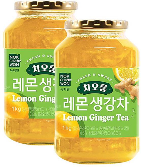 녹차원 차오름 레몬생강차, 1kg, 1개입, 2개