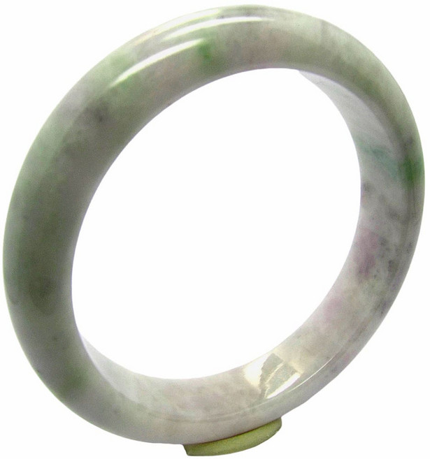 小樂珠寶 翡翠手鐲 滿紫羅蘭伴抹綠 玉鐲 (手圍18號 內徑56.5mm), 1個