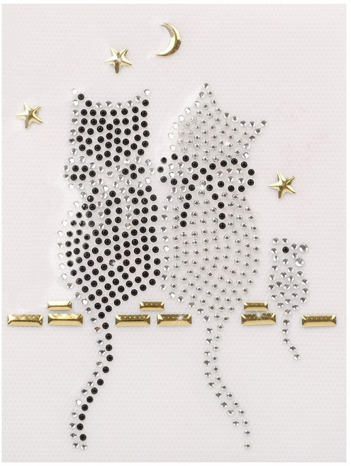 아클라 핫픽스 모티브 디자인 의류부자재 스톤 큐빅 크리스탈_, 13. 캣커플, 1개